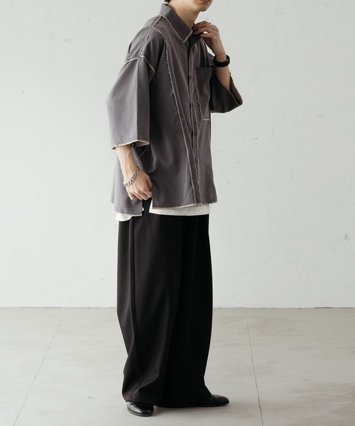 「epnok」 半袖シャツ LARGE グレー メンズ_画像5