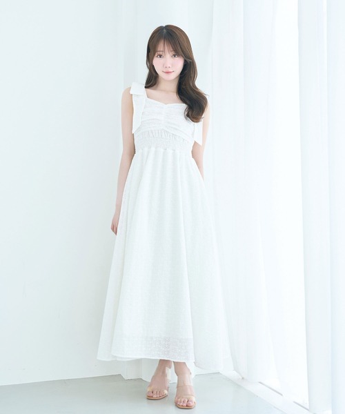 Rose Muse（ロゼミューズ） ワンピース Cotton lace ribbon cami dress