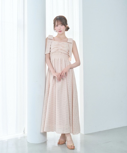 Rose Muse（ロゼミューズ） ワンピース Cotton lace ribbon cami dress