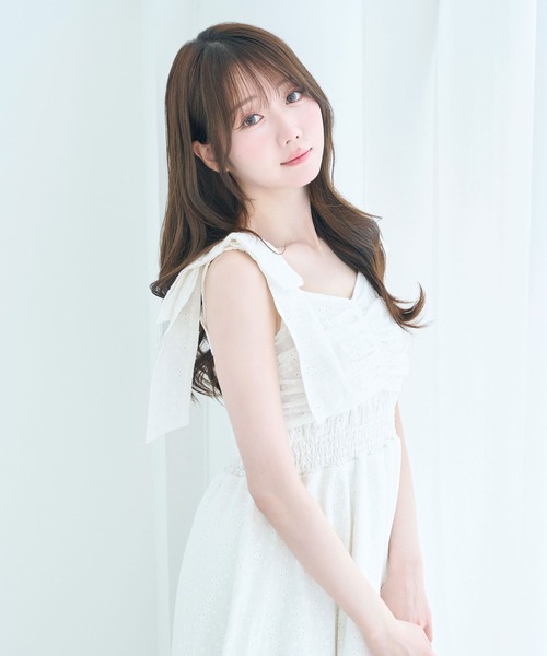 Rose Muse（ロゼミューズ） ワンピース Cotton lace ribbon cami dress