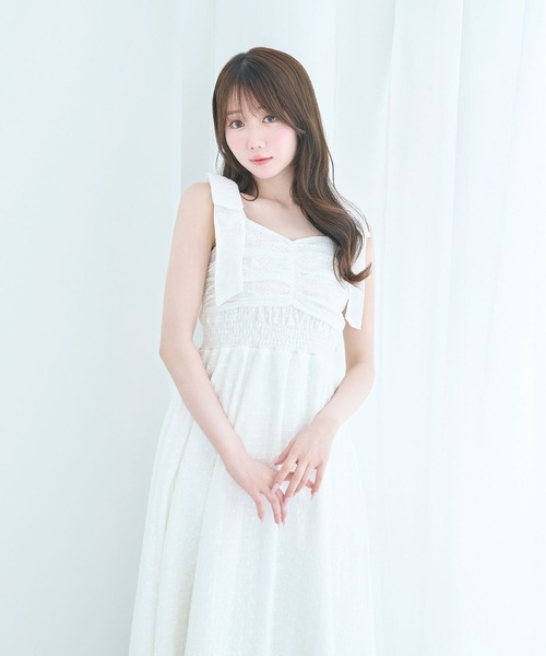 Rose Muse（ロゼミューズ） ワンピース Cotton lace ribbon cami dress
