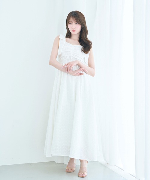 Rose Muse（ロゼミューズ） ワンピース Cotton lace ribbon cami dress