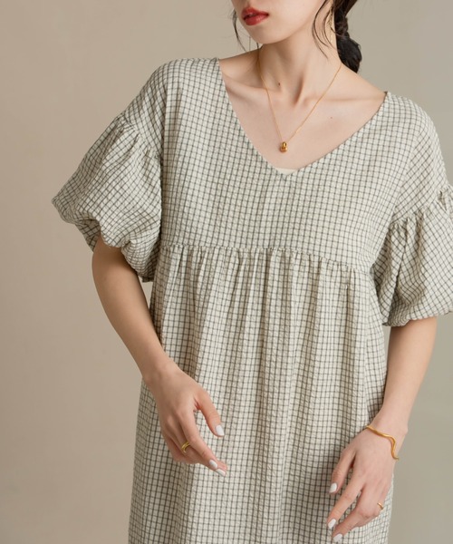 「hinari」 半袖ワンピース X-SMALL ホワイト レディース_画像2