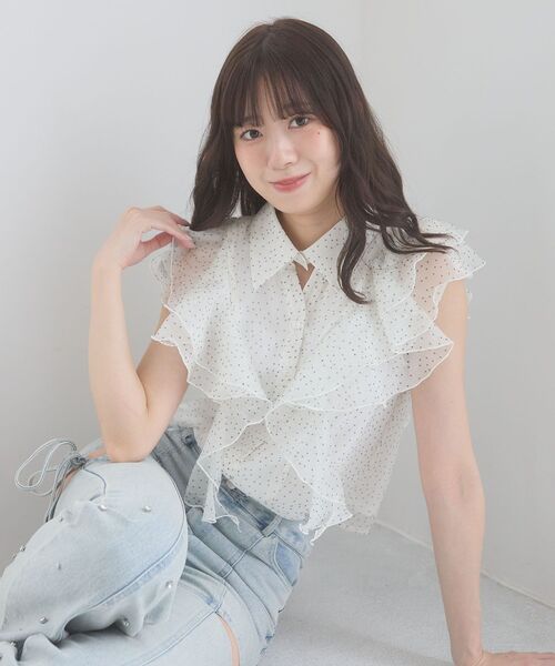 MAJESTIC LEGON（マジェスティックレゴン） ブラウス シャツ 夏 襟付き