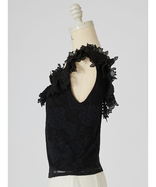 SNIDEL（スナイデル） tシャツ フリルカラーカットレースTOPS