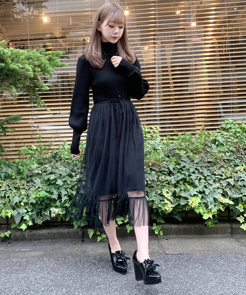 ワンピース チュールレイヤードリブニットワンピース リブニット Zozotown 通販 Paypayモール