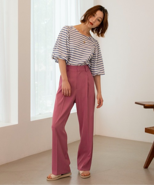 パンツ スラックス 【新色追加】ハイウエストセンタープレススラックスパンツ|ZOZOTOWN |25
