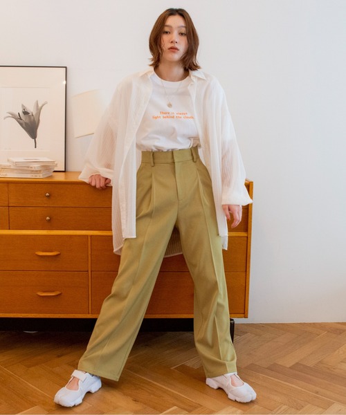 パンツ スラックス 【新色追加】ハイウエストセンタープレススラックスパンツ|ZOZOTOWN |16