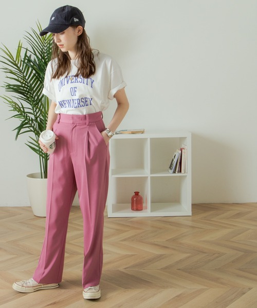 パンツ スラックス 【新色追加】ハイウエストセンタープレススラックスパンツ|ZOZOTOWN |24