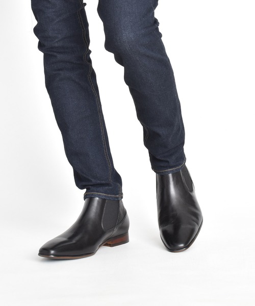 LUCIUS（ルシウス） ブーツ スクエアトゥ レザー サイドゴアブーツ