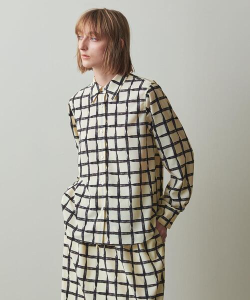Steven Alan CRAPE STRIPE SHIRT/shirt