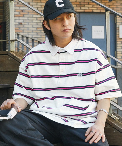 Dickies（ディッキーズ） ポロシャツ 半袖 ロゴ刺繍オーバーサイズ
