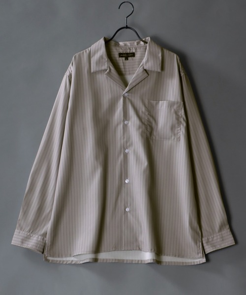 トップス drape design open collar shirt SITRY シャツ Drape Open Collar Shirt/ドレープ オープンカラー