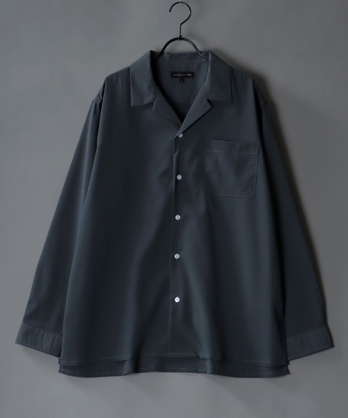 トップス drape design open collar shirt SITRY シャツ Drape Open Collar Shirt/ドレープ オープンカラー
