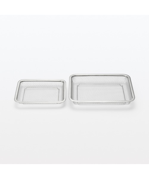 SHIN-ETSUステンレス製メッシュトレーセット 無印良品（MUJI） キッチン ステンレスメッシュトレー・小 約幅21