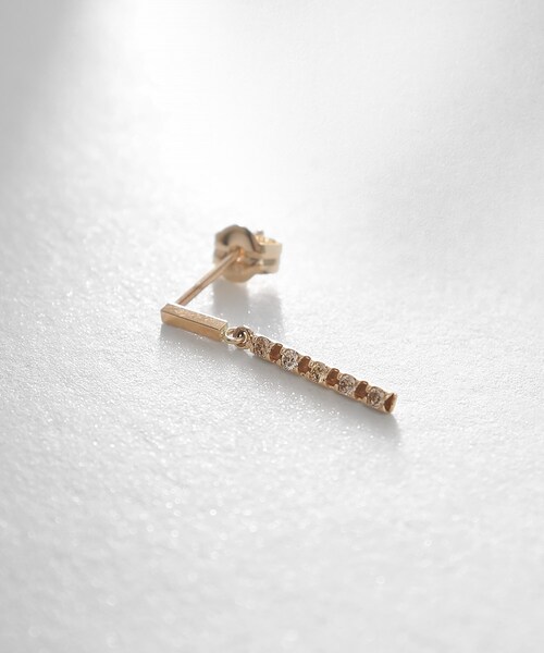 COCOSHNIK（ココシュニック） ピアス K10ダイヤモンド レクタングル