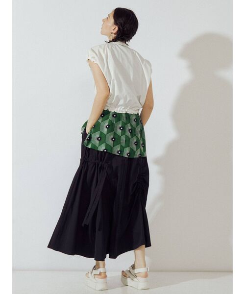 中古・古着通販】UN3D. (アンスリード) BIG COLLAR FABRIC MIX VEST