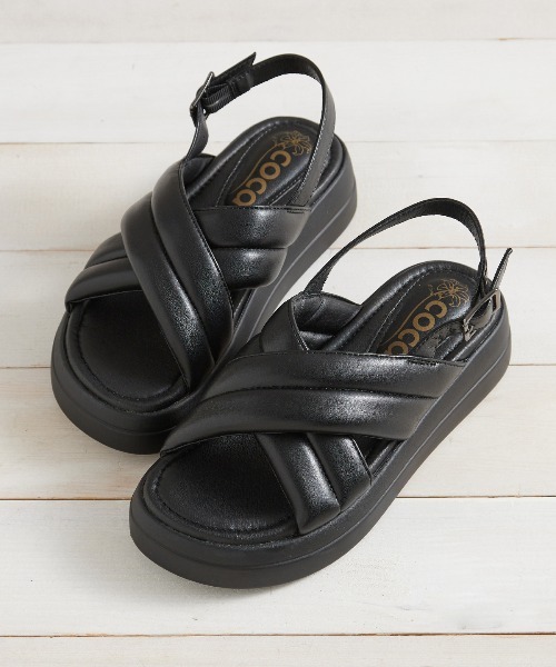 coca（コカ） サンダル もちもち パデッド クロスベルト サンダル