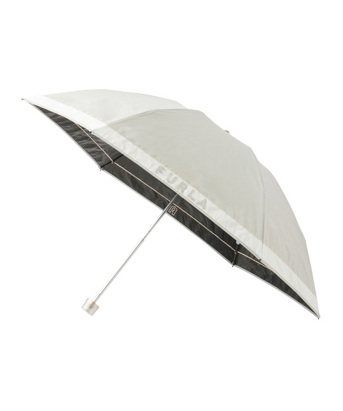 FURLA (フルラ) カラーブロック UV 晴雨兼用折りたたみ日傘 晴雨兼用折りたたみ日傘 カラーブロック ロゴ刺繍 遮光 遮熱 UV