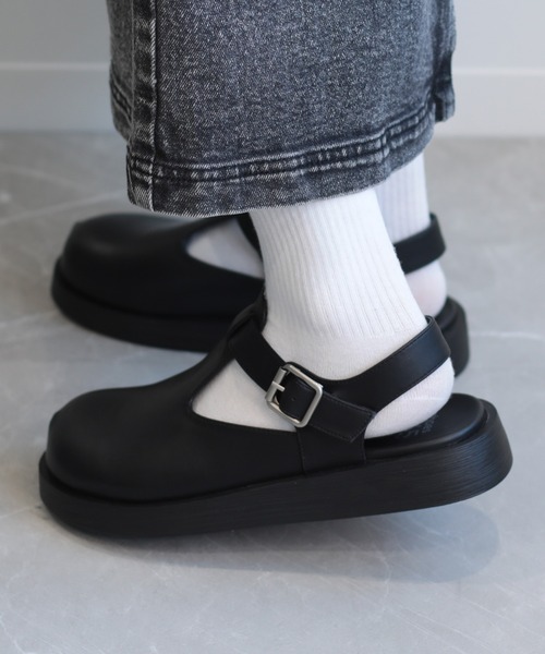 shoes365 バレエシューズ パンプス 「shoes365」Tストラップ 厚底