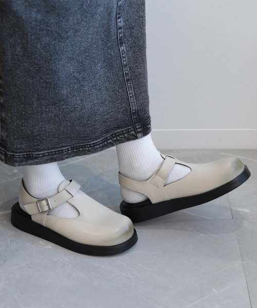 shoes365 バレエシューズ パンプス 「shoes365」Tストラップ 厚底