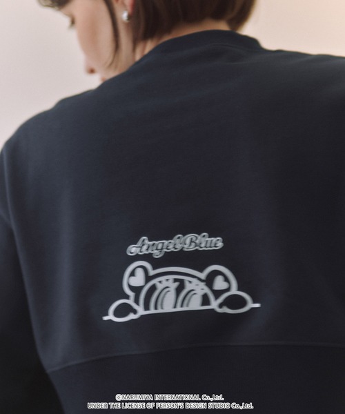トレーナー スウェット 「ANGEL BLUE×ADAM ET ROPE'」クロップドスウェットプルオーバー レディース