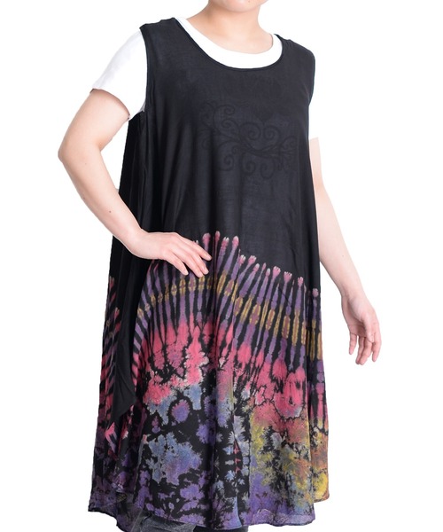 MARINEタイダイワンピース Mame Kurogouchi】タイダイ コットン ジャージードレス 2色 (Mame