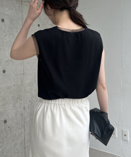 CAPRICIEUX LE'MAGE tシャツ 1ポイントノースリーブTシャツ