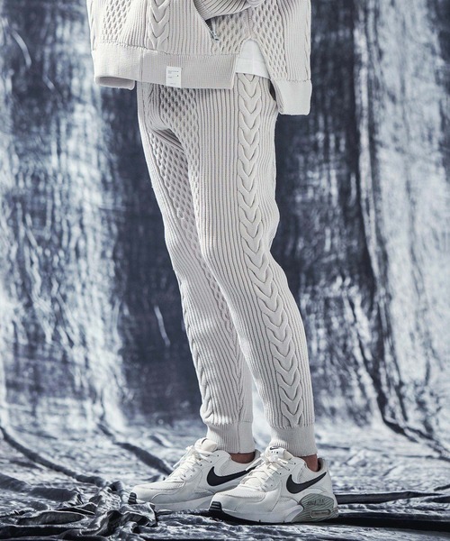 ANGENEHM（アンゲネーム） パンツ mp12732-Light yarn cable stitch