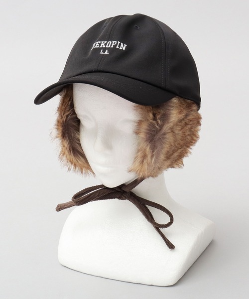 A.M.S. 耳当て イヤーマフ ミックスファー 2WAY ボンネット（耳当て