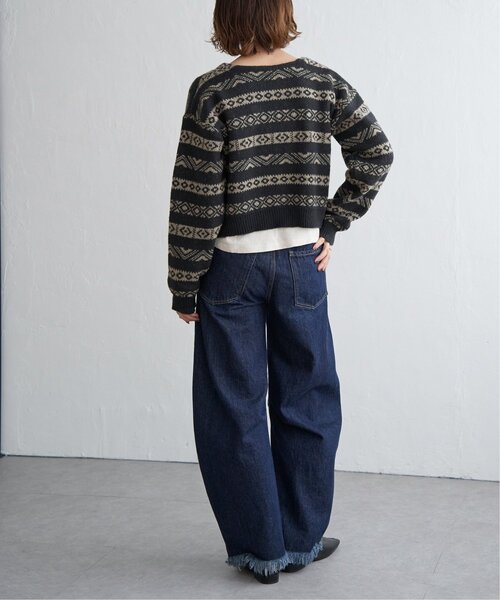 notch. カーディガン ノルディック柄ジップカーディガン レディース