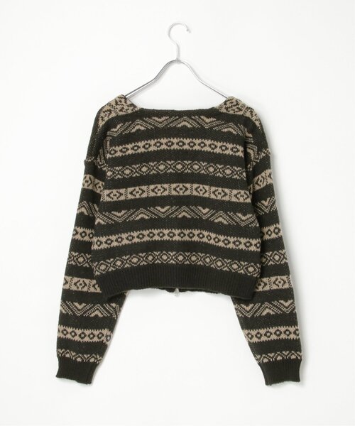 notch. カーディガン ノルディック柄ジップカーディガン レディース