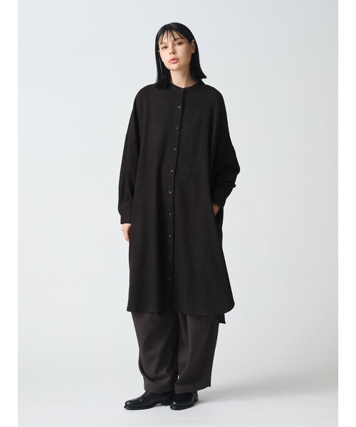 ⭐︎お値下げ⭐︎美品　ミズイロインド mizuiroind  シャツワンピース mizuiroind ワンピース mizuiro ind スタンドカラーシャツ
