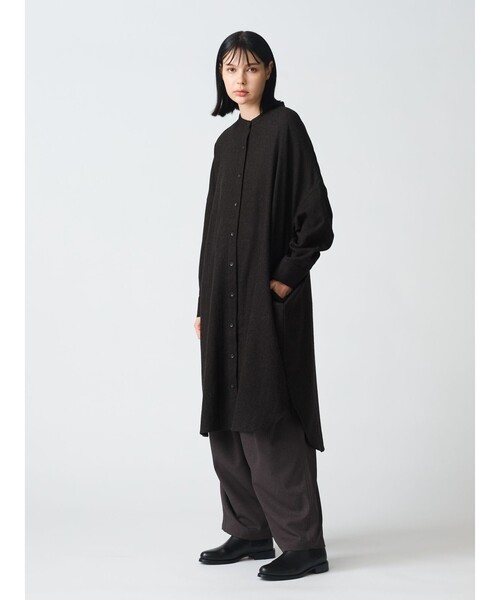 ◇mizuiro ind ミズイロインド シャツワンピース mizuiroind ワンピース mizuiro ind スタンドカラーシャツ