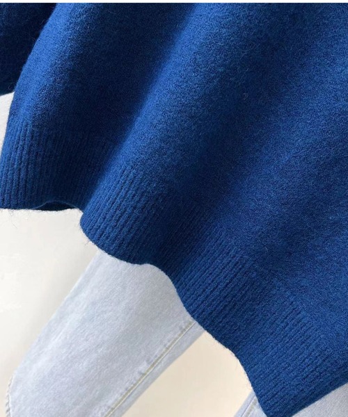 2ly2 ニット セーター クマ刺繍ラウンドネックソフトもちもちセーター