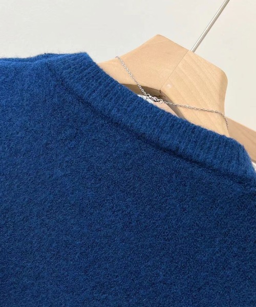 2ly2 ニット セーター クマ刺繍ラウンドネックソフトもちもちセーター