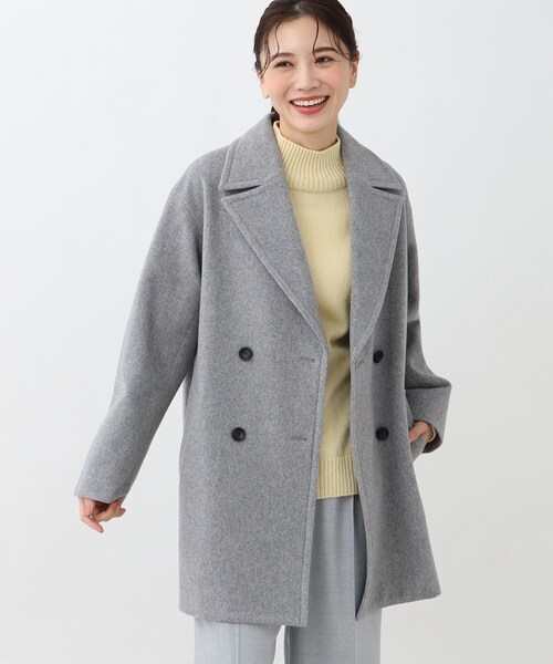 Reflect　リフレクト　ミドル丈ピーコート　ライトグレー　7号　新品未使用 Reflect（リフレクト） ピーコート pコート 「トレンドアイテム