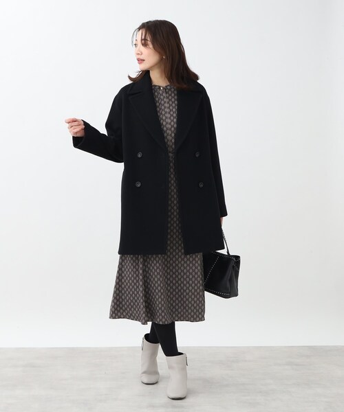 Reflect　リフレクト　ミドル丈ピーコート　ライトグレー　7号　新品未使用 Reflect（リフレクト） ピーコート pコート 「トレンドアイテム