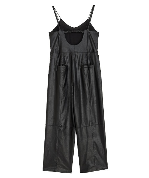 サロペット オーバーオール UND SHEER LAYARED SYNTHETIC LEATHER ROMPERS レディース_18