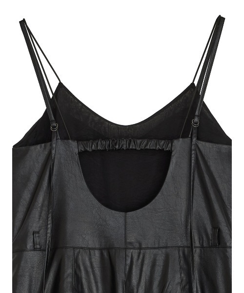 サロペット オーバーオール UND SHEER LAYARED SYNTHETIC LEATHER ROMPERS レディース_19