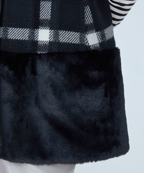 TOMORROWLAND collection ベスト ジレ オーロラペーンチェック ファー