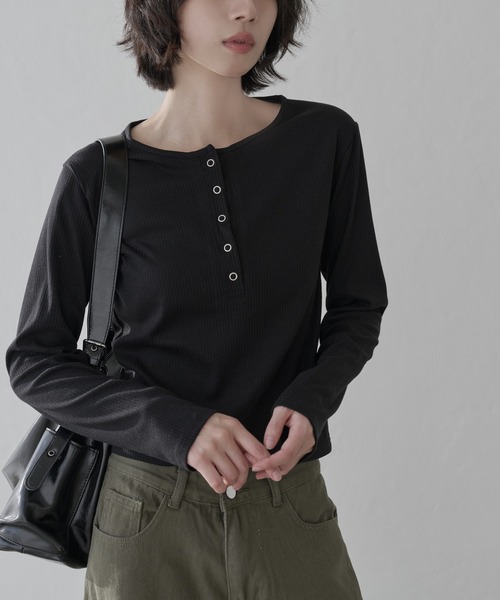 UNE MANSION tシャツ 「UNE ORIGINAL」ヘンリーネックシルバー