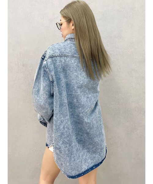 GYDA ブラウス シャツ ケミカルデニムLOOSEシャツ レディース