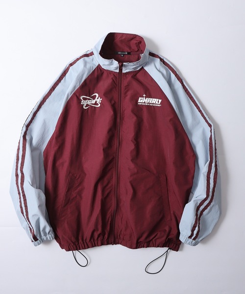SUGGESTION ナイロンジャケット Sleeve line nylon track jacket