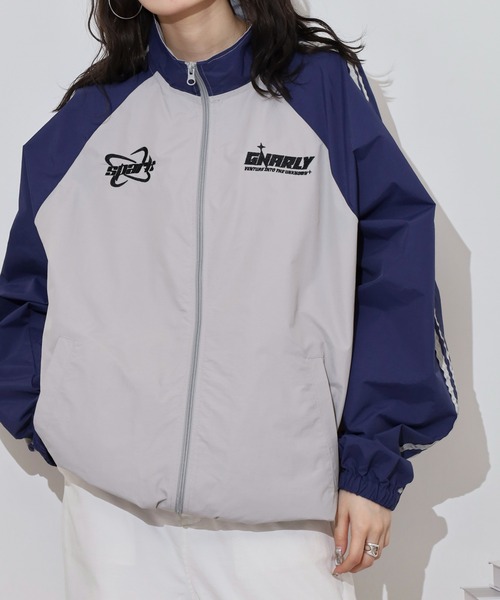 SUGGESTION スマホショルダー ナイロンジャケット Sleeve line nylon
