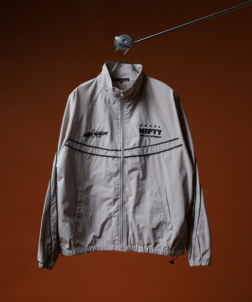SUGGESTION ナイロンジャケット Sleeve line nylon track jacket