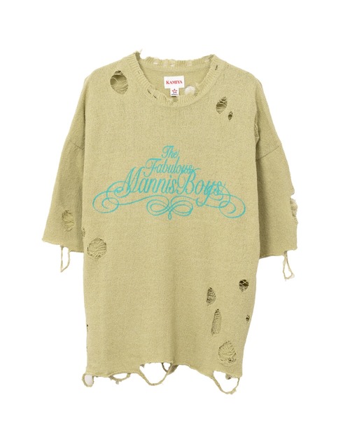 トップス Distressed Knit T-Shir kamiya KAMIYA - ディストレスドニットティーシャツ - Distressed KNIT