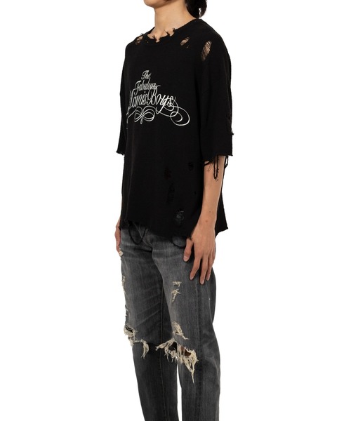 トップス Distressed Knit T-Shir kamiya KAMIYA - ディストレスドニットティーシャツ - Distressed KNIT