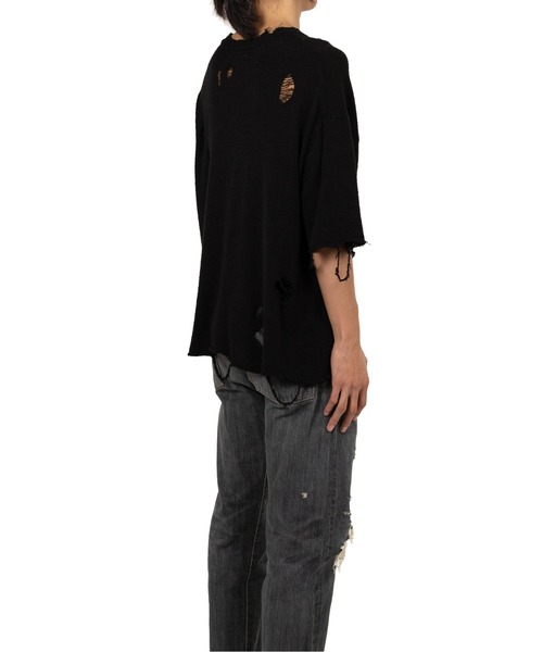 トップス Distressed Knit T-Shir kamiya KAMIYA - DISTRESSED KNIT T-SHIRTS
