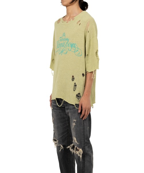 トップス Distressed Knit T-Shir kamiya KAMIYA - ディストレスドニットティーシャツ - Distressed KNIT
